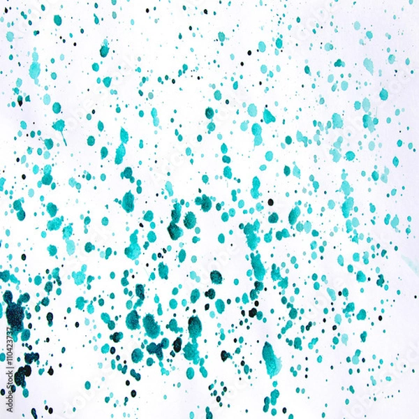 Obraz Акварельный абстрактный  цветной рисунок разноцветные пятна, разводы и брызги  на белом фоне.. Нежные весенние цвета.