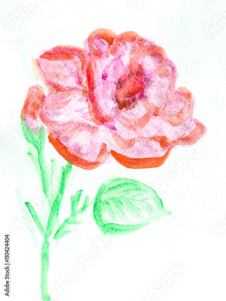 Obraz Акварельный абстрактный  цветной рисунок цветок разноцветные пятна, разводы.Нежные весенние цвета.