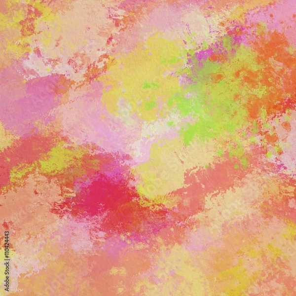 Fototapeta Акварельный абстрактный рисунок разноцветные пятна, разводы и брызги. Нежные весенние цвета.