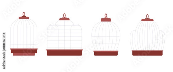 Fototapeta Set of ordinary simple cages.