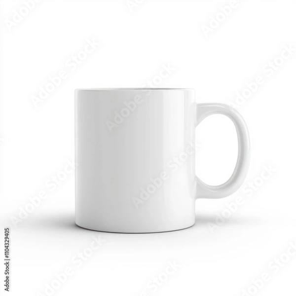 Fototapeta A clean, white coffee mug on a minimalistic background. isolated on white background.