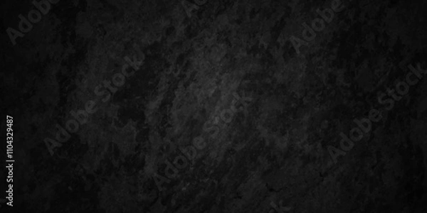 Fototapeta Dark Black texture chalk board and black board background. stone concrete texture grunge backdrop background anthracite panorama. Panorama dark grey black slate background or texture.
