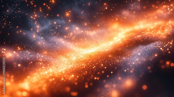 Fototapeta Colorful cosmic dust and luminous stars swirl in a vibrant galaxy against a dark sky, showcasing the beauty of the universe. Generative AI