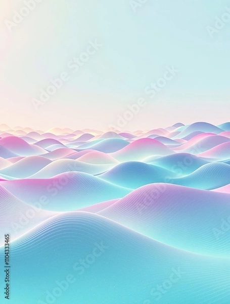 Obraz Gradient, undulating wave pattern in shades of pink and turquoise , fun, playful