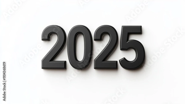 Obraz Black 2025 background isolated on white