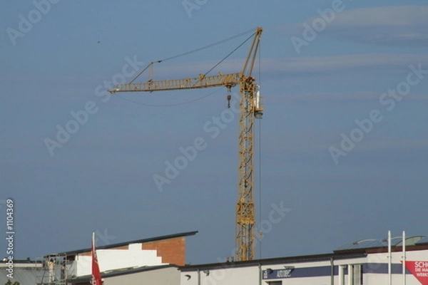 Fototapeta neubau mit baukran