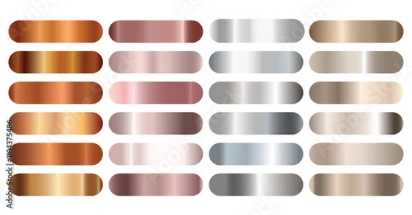 Obraz Gradation Gold, silver, bronze set vector. Metalic gradient collection