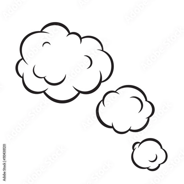 Fototapeta Pop art bubble clouds isolated vector illustration