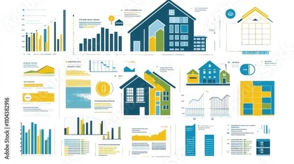 Fototapeta Real Estate Market Analytics: A Visual Overview of Housing Trends and Data