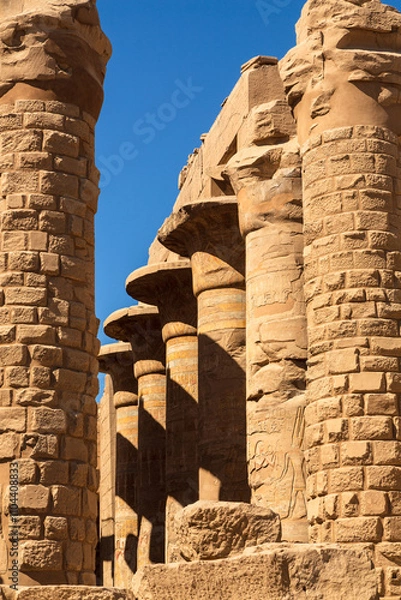Obraz Karnak, Luxor, Egypt. Columns of the Great Hypostyle Hall at the Karnak Temple complex in Luxor