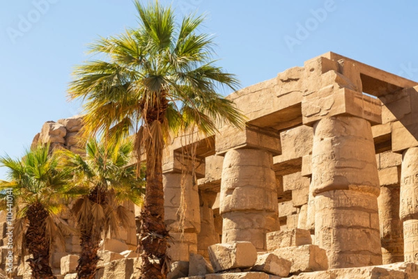 Obraz Karnak, Luxor, Egypt. Columns of the Great Hypostyle Hall at the Karnak Temple complex in Luxor