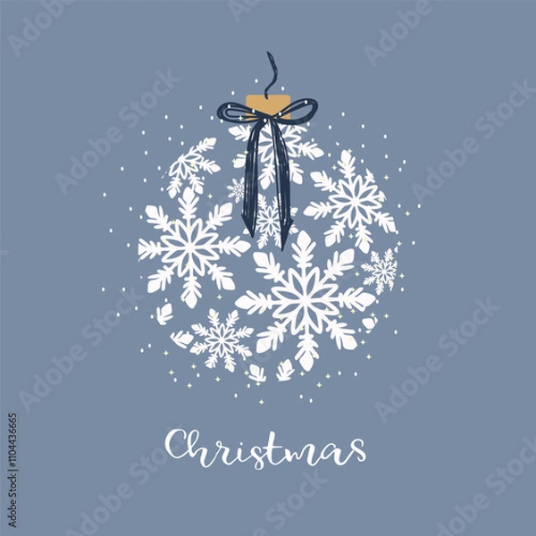 Fototapeta new year christmas card. Vector template with cute elements for design