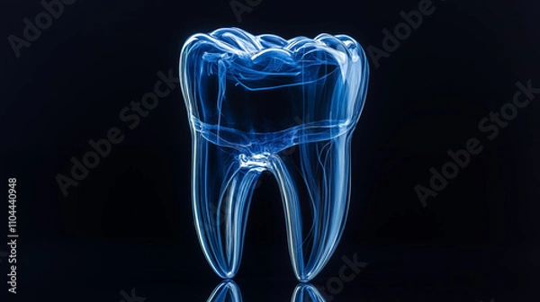 Fototapeta Transparent Tooth Representation in Modern Style