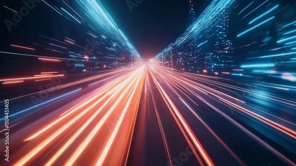 Obraz Abstract bright light trails creating dynamic patterns