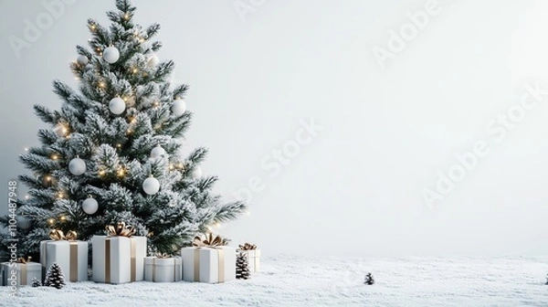 Fototapeta Here's a description inspired by stock image best-sellers:  Serene winter scene.