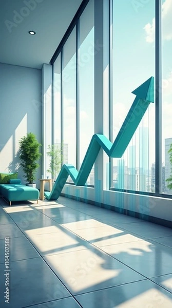 Fototapeta Charting financial success with a 3D bar graph, showcasing upward trends in sales and profit