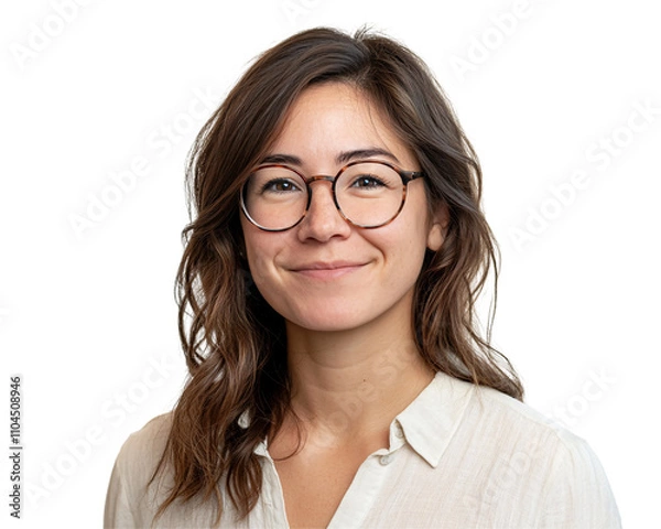 Obraz a woman wearing glasses and smiling