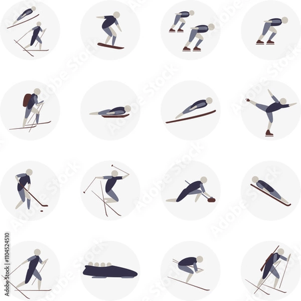 Obraz Set of icons. Winter set of icons. 