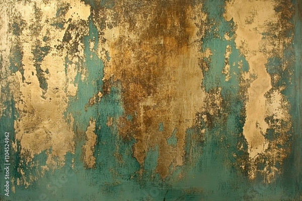 Fototapeta A tarnished brass background with aged patina and subtle green and brown discolorations, evoking antique charm.