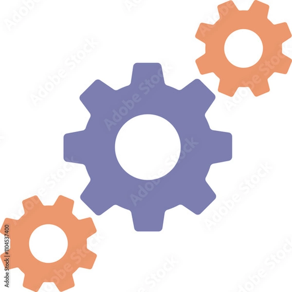 Fototapeta Colorful Gear Icon Design for Technology and Engineering Projects