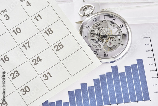 Obraz Pocket watch with calendar.