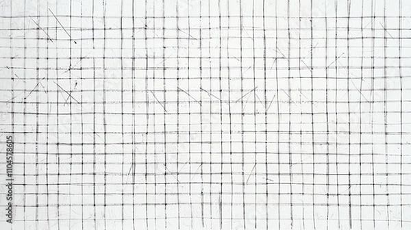 Obraz Monochromatic white grid pattern showcasing intricate details and textures on a flat surface