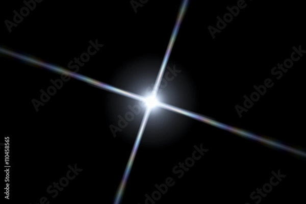 Fototapeta Abstract lens flare light over dark background