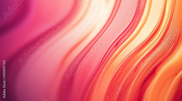 Fototapeta Beautiful gradient texture transitioning from pink to orange with flowing waves in a soft color palette