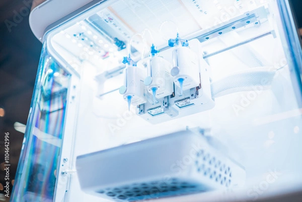 Obraz Modern Medical Laboratory Equipment Featuring High-Tech Sampling Devices and Sterile Environment for Advanced Scientific Trials