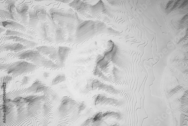 Obraz Artistic Topographic Map Illustration Featuring Contoured Landscape Patterns in Monochrome