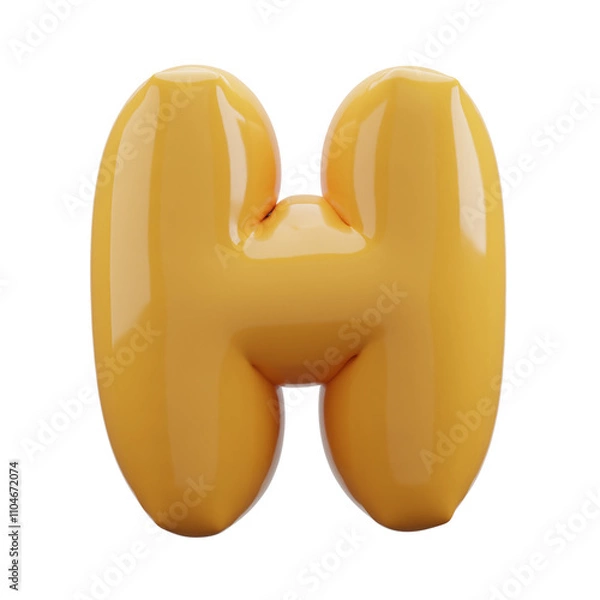 Fototapeta letter balloons alphabet realistic gold 3d rendering isolated on a transparent background