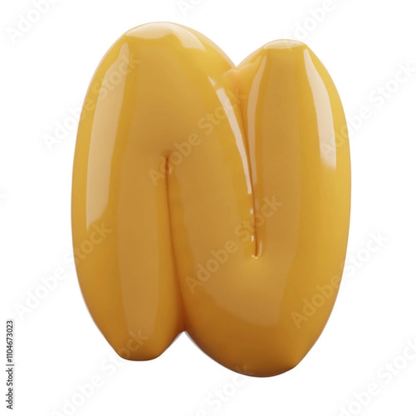 Fototapeta letter balloons alphabet realistic gold 3d rendering isolated on a transparent background