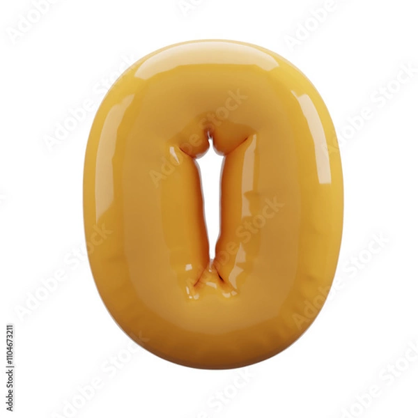 Fototapeta letter balloons alphabet realistic gold 3d rendering isolated on a transparent background