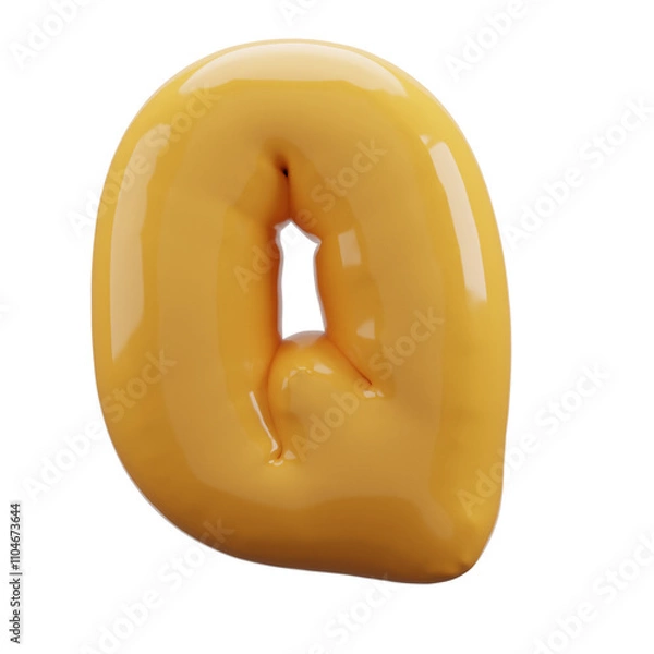 Fototapeta letter balloons alphabet realistic gold 3d rendering isolated on a transparent background