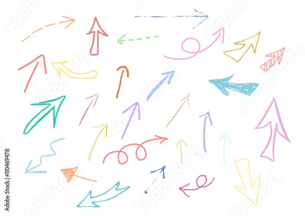 Fototapeta 手書きの矢印イラストセット