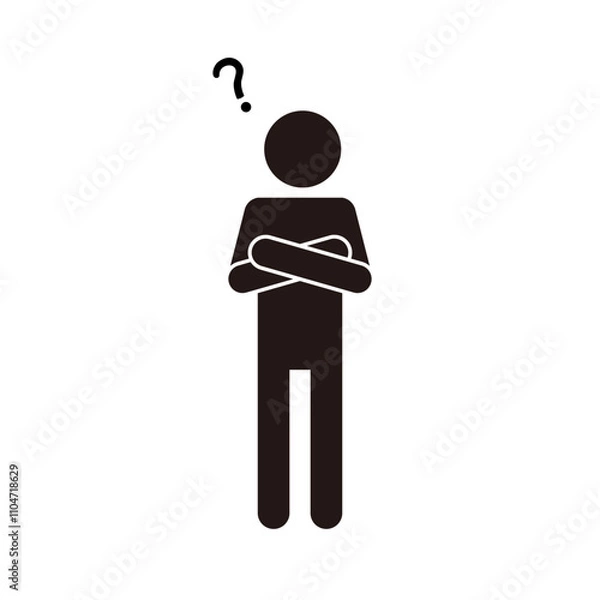 Fototapeta 考える人のピクトグラムアイコン