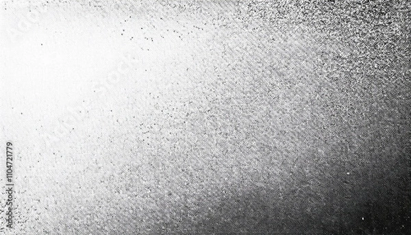 Obraz Grunge halftone gradient background. Faded grit noise texture. White and black sand wallpaper. Retro pixelated backdrop. Anime or manga style comic overlay.