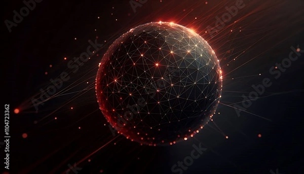 Obraz Illuminated Sphere Network Digital Art Abstract