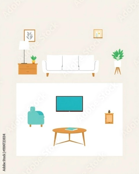 Fototapeta living room interior with furniture