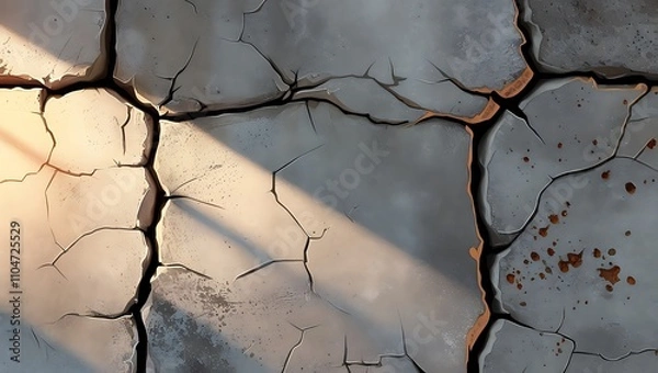 Obraz Cracked Surface Texture With Light And Shadow