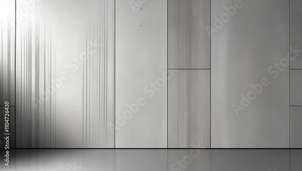 Obraz Abstract Grey Wall Panel Design with Vertical Lines