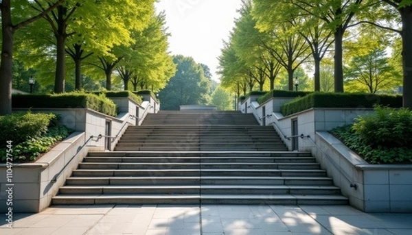 Obraz  Elegant Staircase in a Park Setting