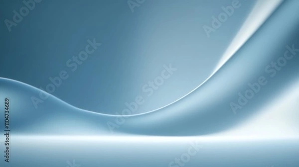 Fototapeta Abstract Blue Gradient Background with Soft Light and Shadow for Minimalist Product Presentation