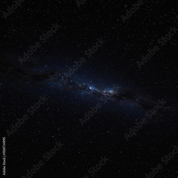 Fototapeta Dark canvas with twinkling stars and moonlight glow, galaxy backdrop, cosmic darkness, glowing orb, cosmic dance