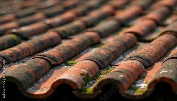 Obraz  Weathered charm of old rooftops