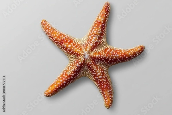 Fototapeta Image of a starfish sticker on a plain background