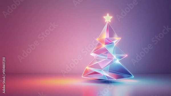 Obraz A minimalist Christmas tree icon made of geometric shapes