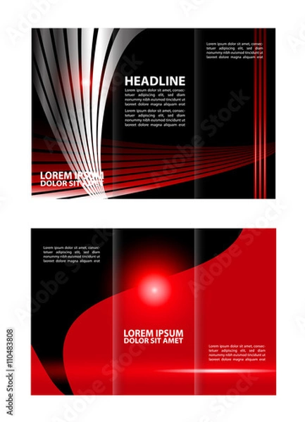 Obraz Red brochure tri fold template
