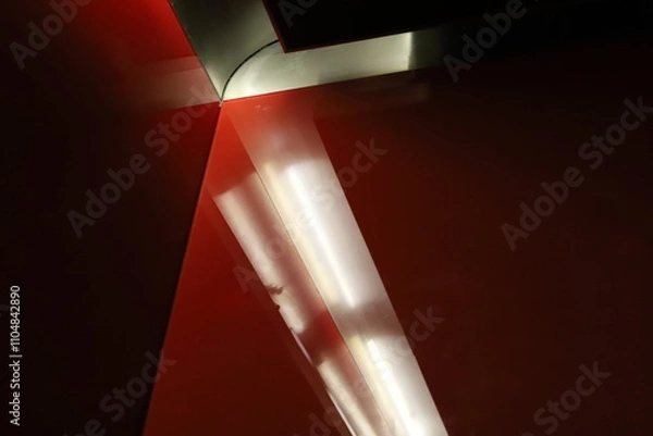 Fototapeta Bright lighting of buildings and structures close-up. Abstract drawings and backgrounds.