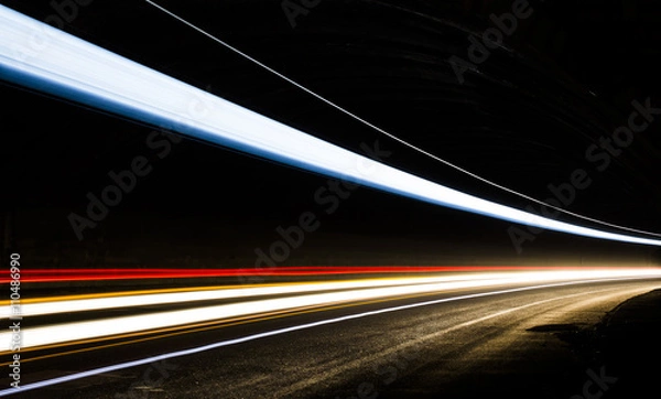 Obraz light trails in tunnel